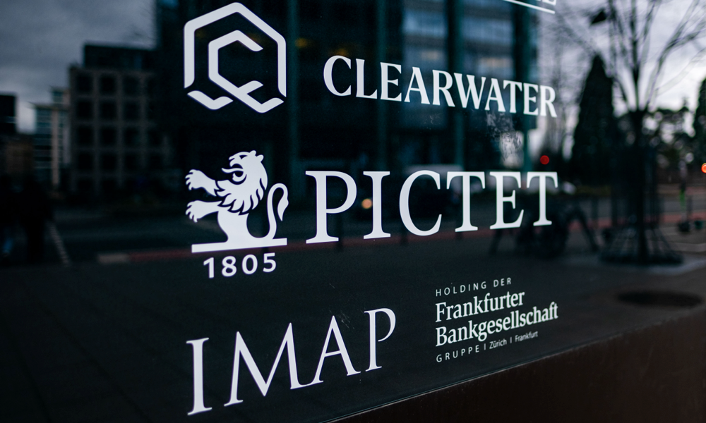private bank names on a window 