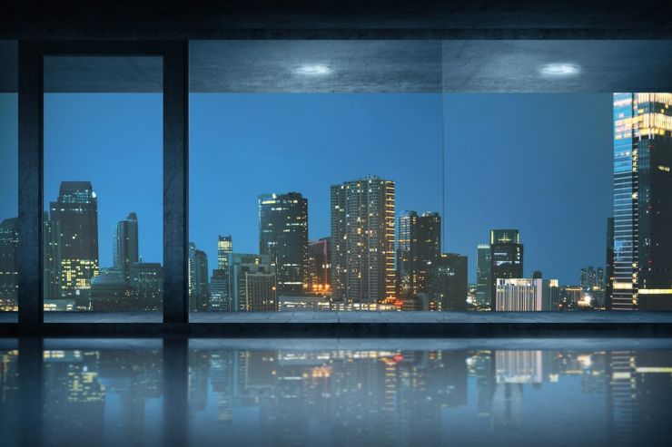 office view at night 
